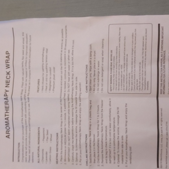 Sharper image neck & shoulder aromatherapy neck wrap - Picture 5 of 5